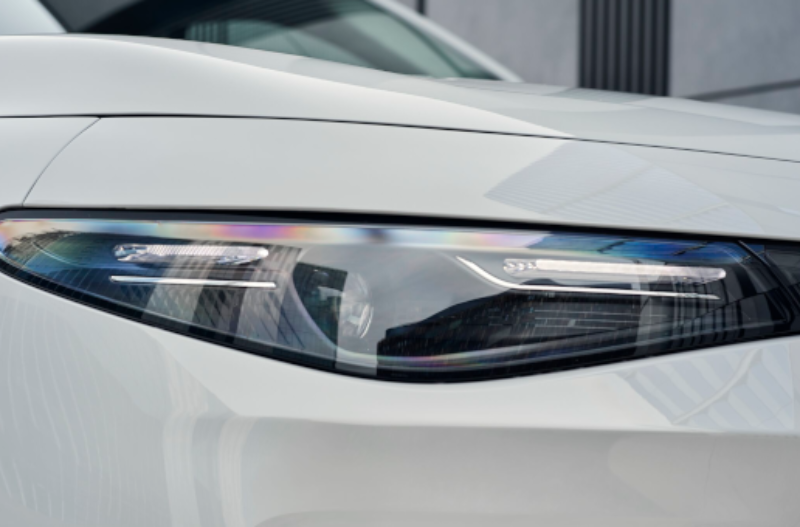 close-up of the headlights of a car