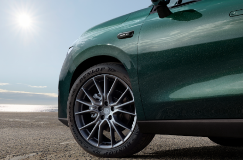 close up of the wheel and alloy of car