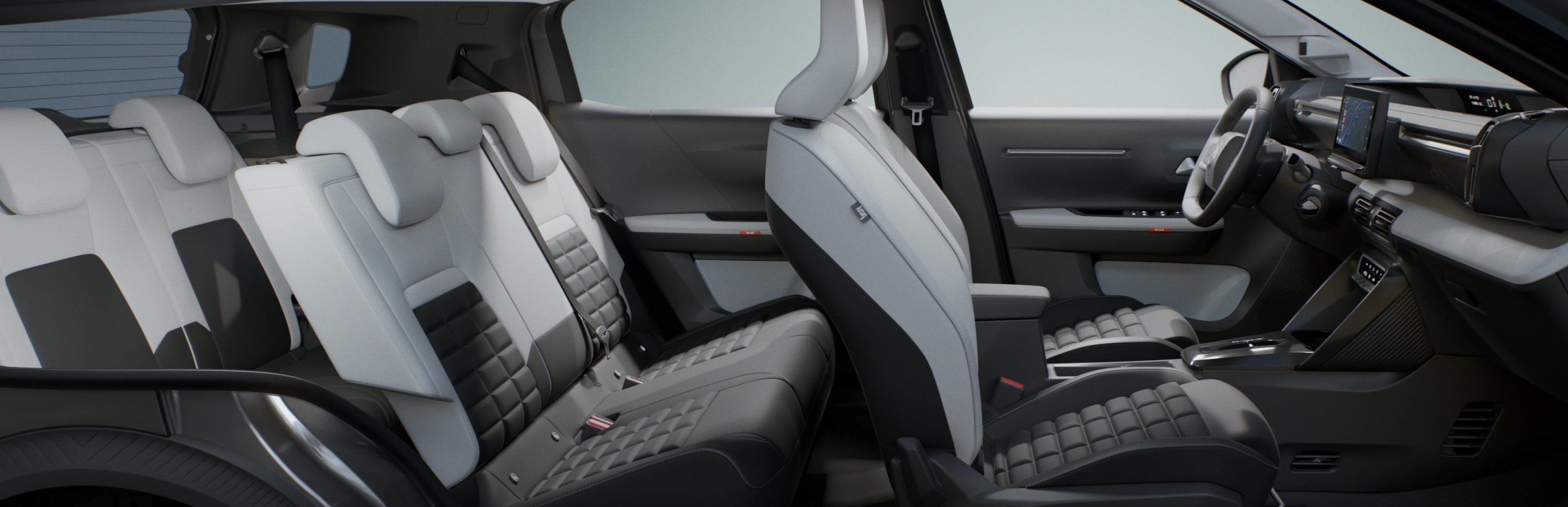 a pan shot of the car interior