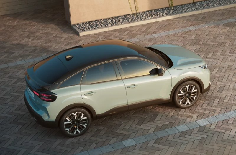birds eye view of the car