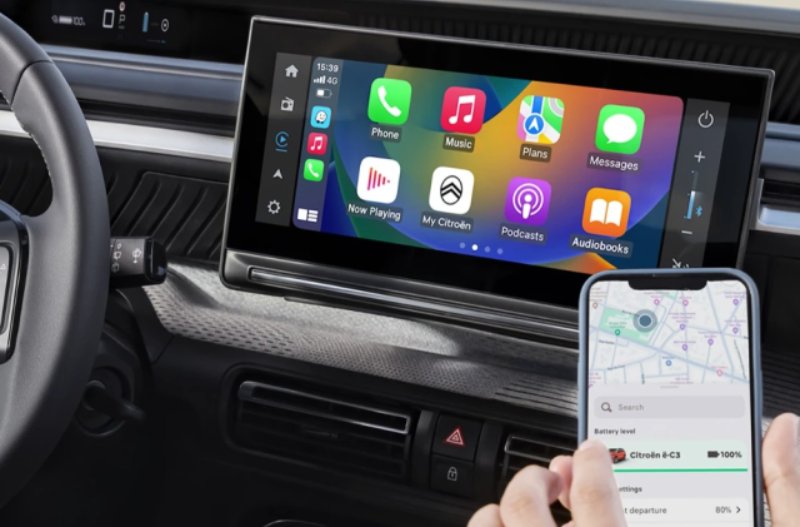 two screens within a car
