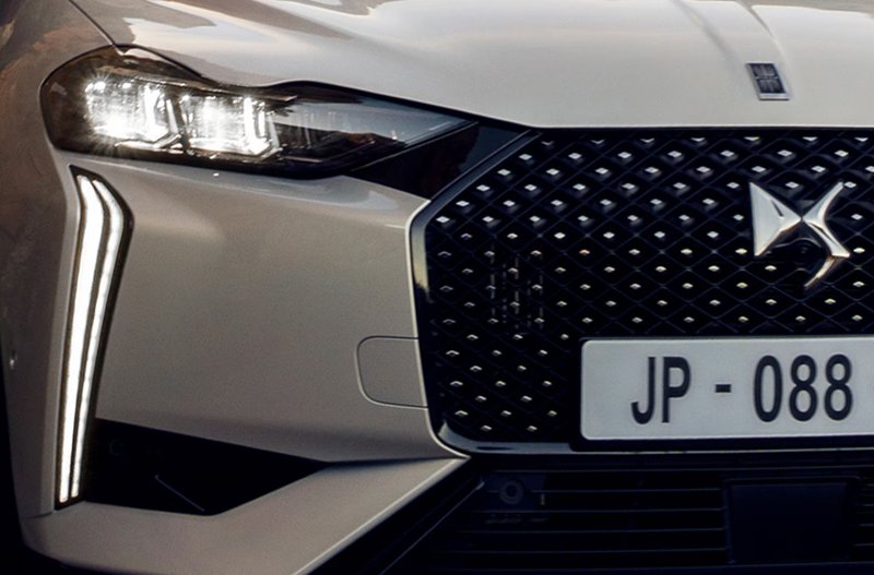 close up of the front of the car