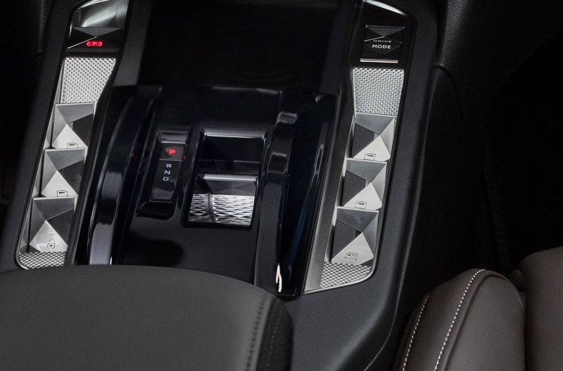 close of the central console of car