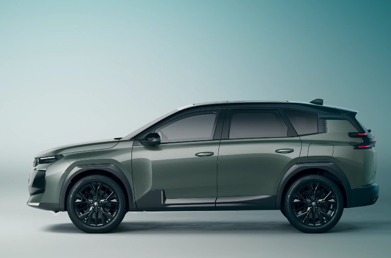 car positioned at the side view on green background