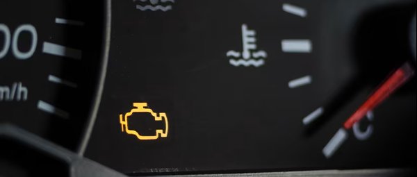 close up of the lights on car dashboard
