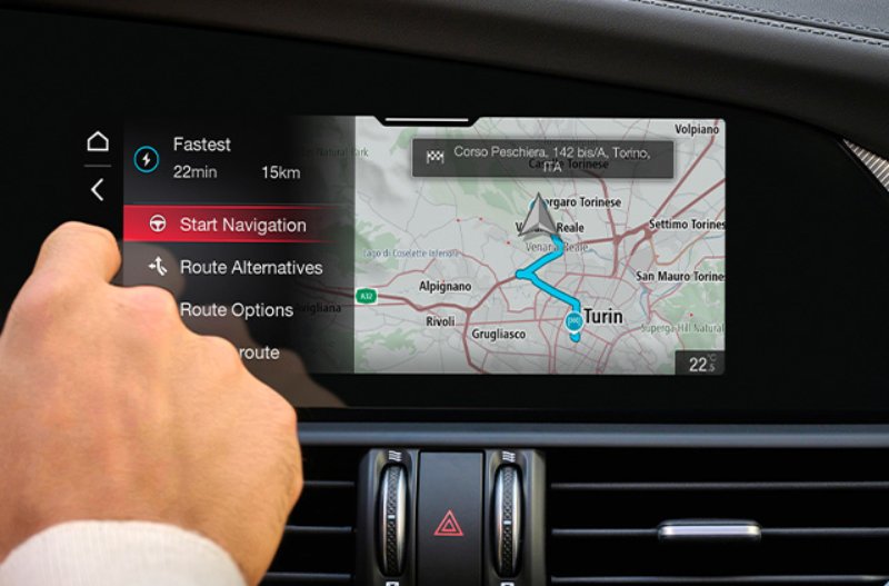 Close up of the Giulia dashboard