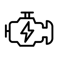 A black recycling symbol with three arrows forming a triangle.