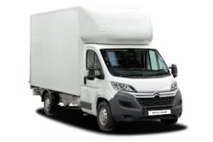 white van on white background
