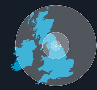 map of the uk with large radius