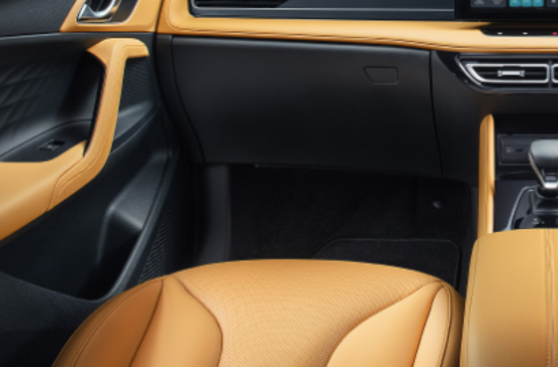 close up of the fabric seat