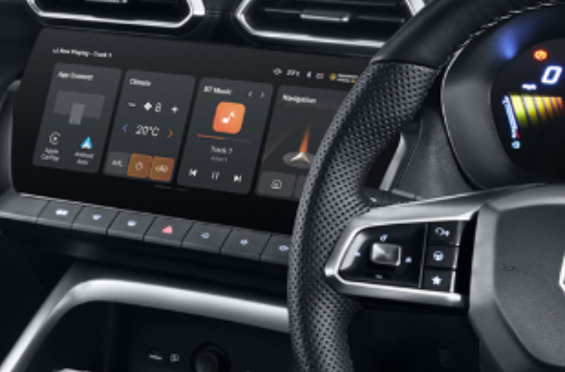 close up of the cnetral dashboard