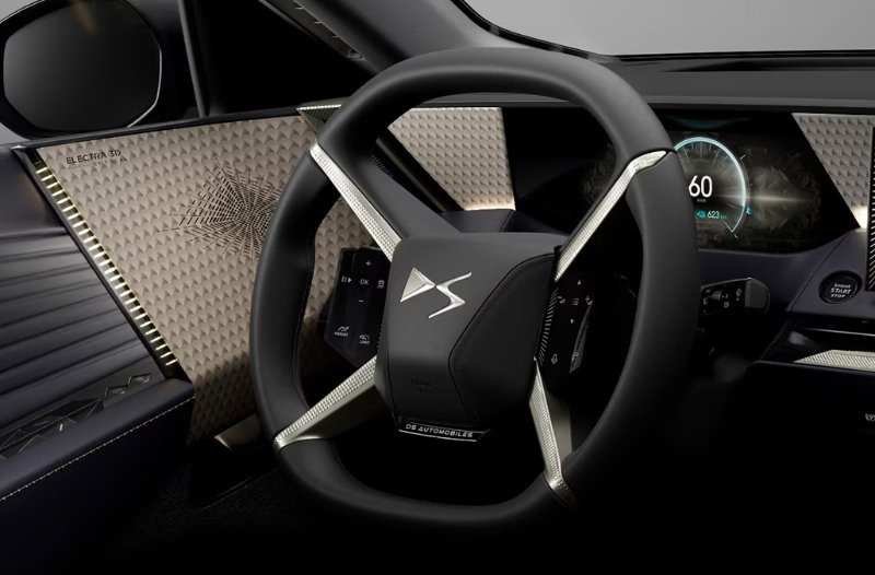 close up of the steering wheel