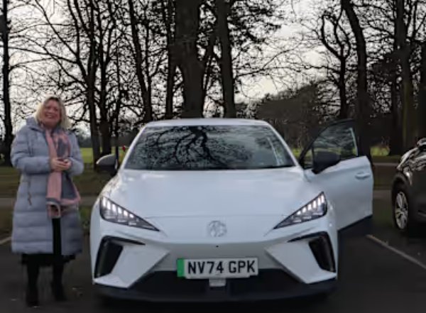 Sarah with car