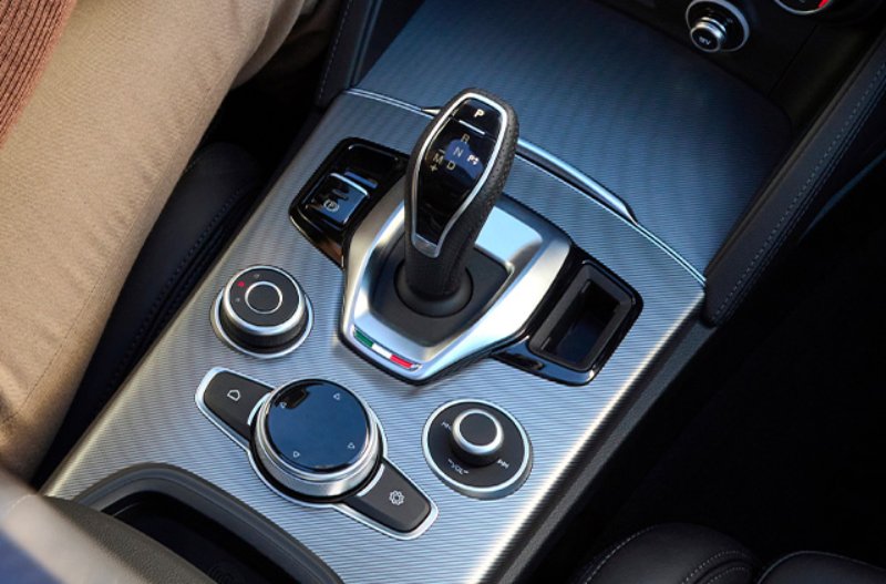 close up of the central console