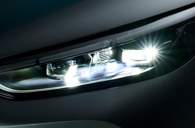 close up of the headlights of a car